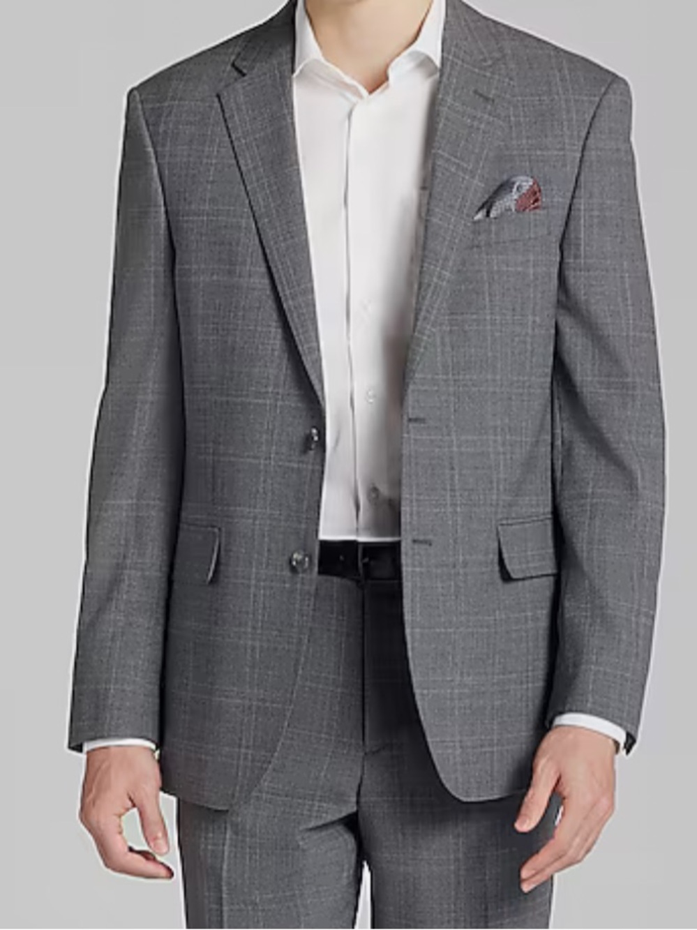 Joseph Abboud Men's Gray Plaid Wool Blend Blazer Sport Coat Size 40R